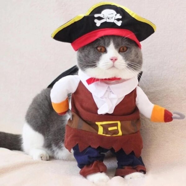 Meihejia Cat Pirate Costumes - Super Cute Pet Pirate Costume for Small Dogs & Cats (Small) - Image 2