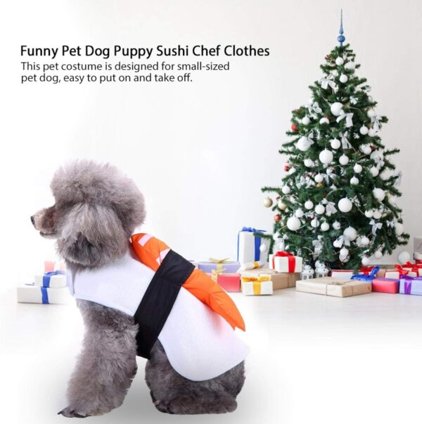 Halloween Christmas Pet Costume Dog Sushi Chef Clothes Funny Dog Cat Festival Costume Sushi Chef Clothes Kimono Cosplay Clothes(L) - Image 4