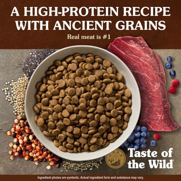 Taste of the Wild with Ancient Grains, Ancient Prairie Canine Recipe with Roasted Bison and Venison Dry Dog Food, Made with High Protein from Real Meat and Guaranteed Nutrients and Probiotics 5lb - Image 5