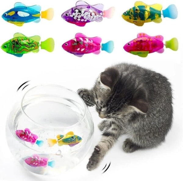 Galyacht 1PS Green Interactive Swimming Electric Fish Toy for Indoor Cats Play for Cat with LED Light, Cat Enrichment Electronic Cat Stuff Kitty Exercise Toys Catnip Toys - Image 3