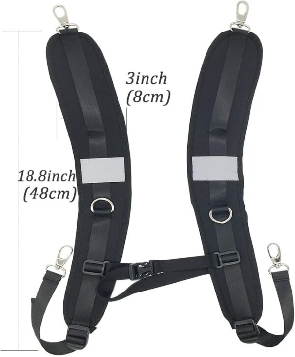 Waterproof Replacement Shoulder Strap with Adjustable Belt for Shoulder Bag Backpack Black - Image 7