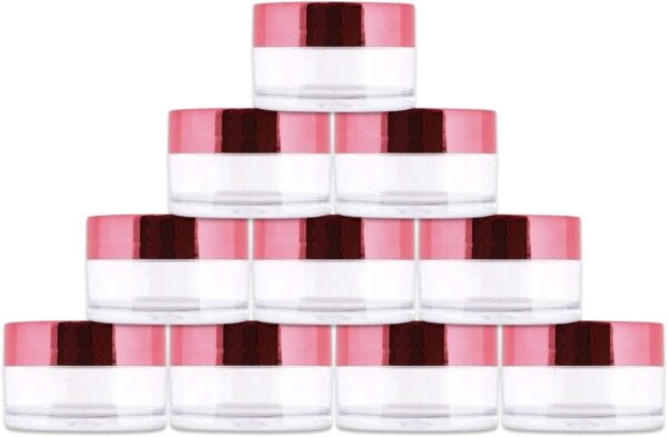 Beauticom 20g/20ml USA Acrylic Round Clear Jars with Lids for Lip Balms, Creams, Make Up, Cosmetics, Samples, Ointments and other Beauty Products (48 Pieces, Rose Gold Lid (Flat Top)) - Image 8