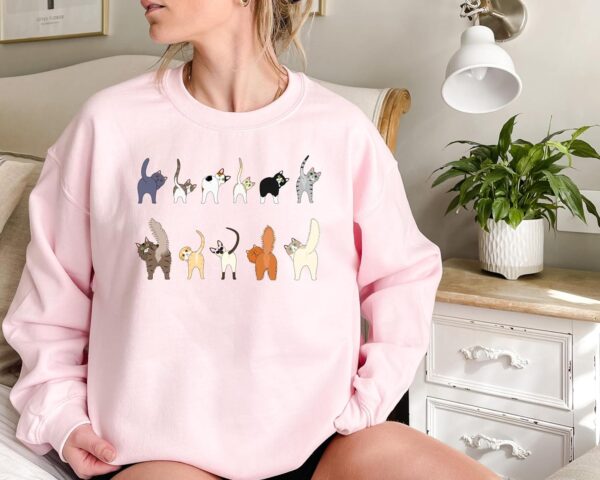 Cat Butt Sweatshirt, Cat Lover Sweater, Cute Cat Lover Sweatshirt, Trendy Cat Shirt, Meow Meow Sweater, Cat Owner Gift Shirt, Cat Lover Tee, Pet Lover Outfit, Funny Cat Gift - Image 6