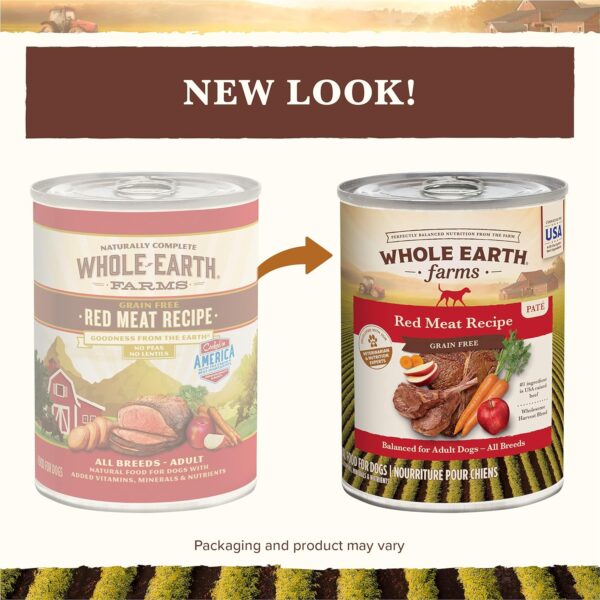 Whole Earth Farms Premium Grain Free And Gluten Free Real Meat Canned Adult Wet Dog Food, Red Meat Recipe - 12.7 OZ Can - Image 3